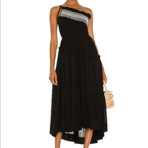 One Shoulder Tiered Midi Dress